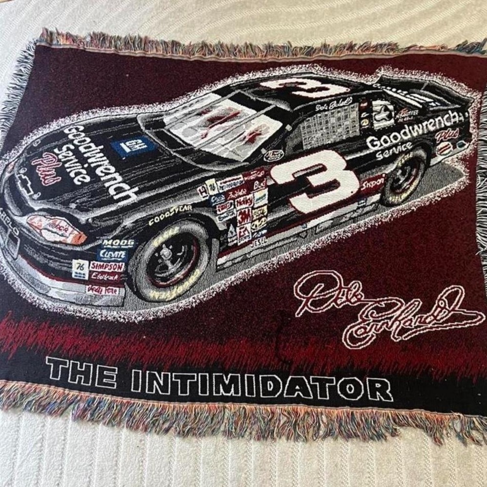 Dale Earnhardt 3 Nascar The Intimidator Vintage Woven Tapestry Throw Blanket